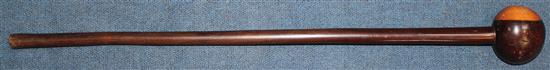 An African hardwood Zulu knobkerrie, 30in.